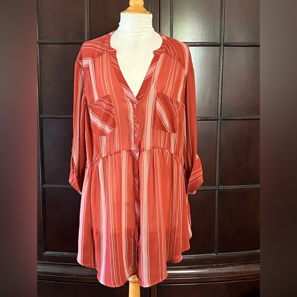 Torrid Orange/Rust Emma babydoll tunic